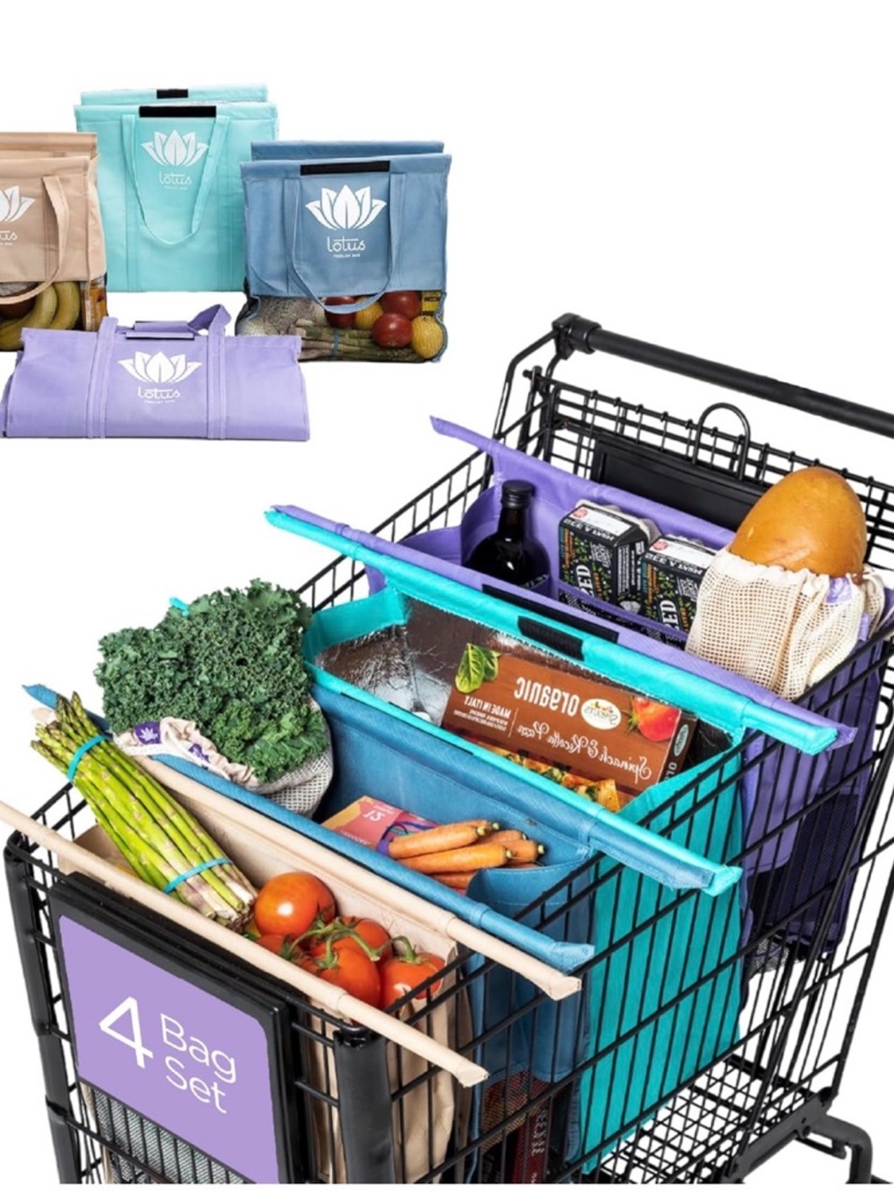 Lotus Reusable Grocery Bags